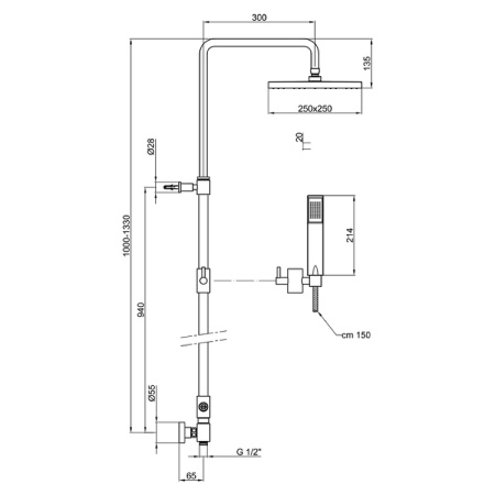 Душевая система Webert Comfort AC0675015PVC Хром фото