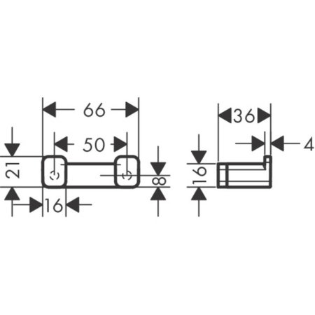 Крючок двойной Hansgrohe AddStoris 41755670 черный матовый фото