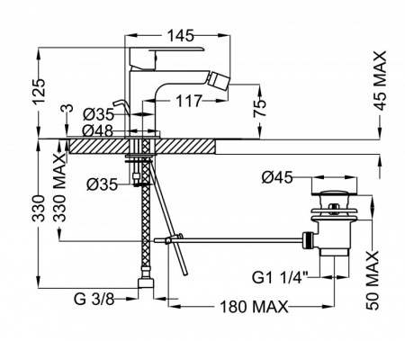 Смеситель для биде Cezares Furore FURORE-BSM1-01-Cr фото