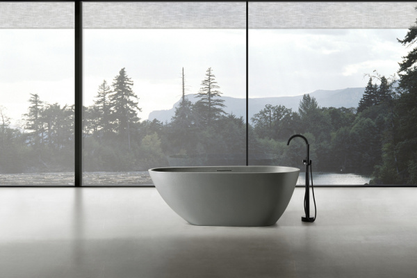 Ванна из искусственого камня Abber Dortmund AM9911MLG 170x75 светло-серая матовая  фото