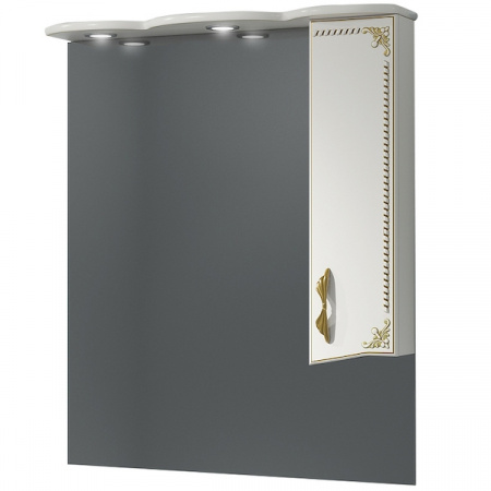 Зеркало-шкаф Kaksa Классик-Д 004076 80 см белый с золотом фото