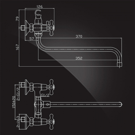 Смеситель для ванны с душем Elghansa Retro 2702754-R фото