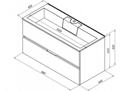 Тумба с раковиной Aquanet Алвита 100 00238369 фото