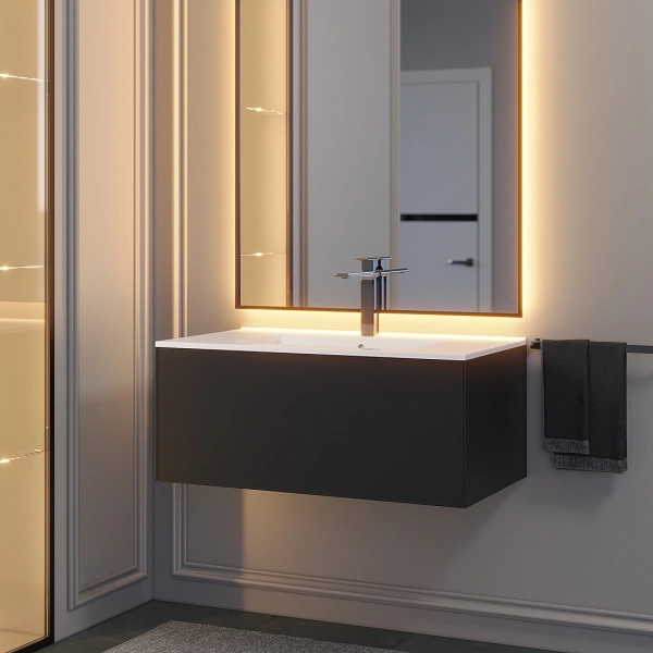 Тумба под раковину Uperwood Parma 85 3930205467 черная фото