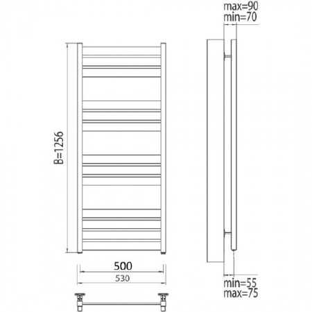 Полотенцесушитель электрический Terminus Латте П12 4660059920962 500х1256 фото