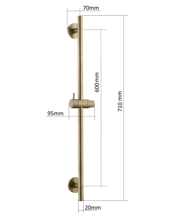Штанга для душа Boheme Uno 420-G GOLD фото