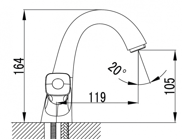 Смеситель для раковины двухвентильный Kaiser Topaz 17211 фото