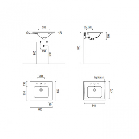 Раковина GSI Pura 8831 1 11bi*1 фото