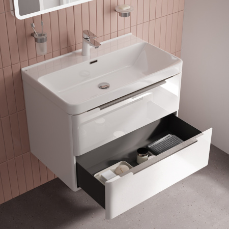 Тумба с раковиной Iddis Cloud X CLX80W0i95K 80 см, белый глянец фото