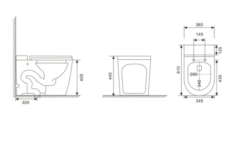Унитаз приставной с импульсным смывом Abber Bequem AC1114P с сиденьем микролифт фото