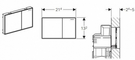 Клавиша смыва Geberit Sigma 60 115.640.GH.1 заподлицо фото