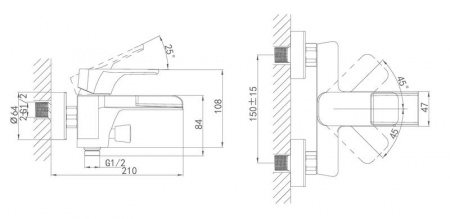 Смеситель для ванны с душем D&K Technishe Berlin DA1433515 фото