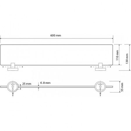 Полка стеклянная Bemeta Dark 104102040 фото
