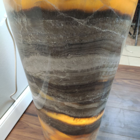 Раковина напольная из оникса Grey ON-01351 (40*40*90) фото