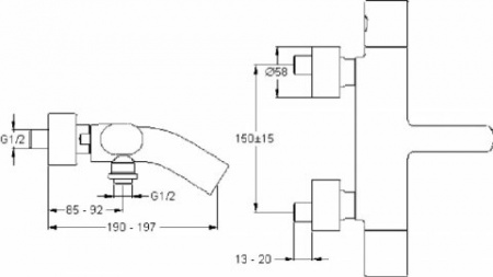 Термостатический смеситель для ванны с душем Jacob Delafon Talan E10089RU-CP фото