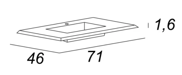Раковина Cezares Bellagio 50212 71x46 фото