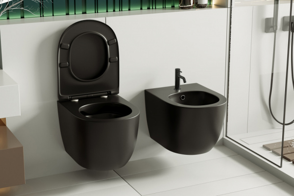 Биде подвесное Abber Bequem AC1150MB черное матов фото