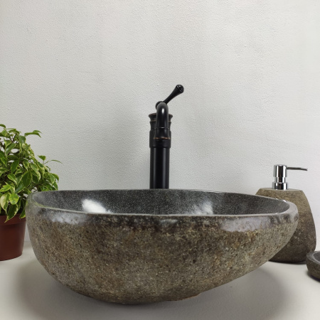 Накладная раковина из речного камня RS0935 (45*36*15) фото