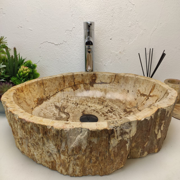Накладная раковина из окаменелого дерева Fossil Basin OD-01236 (56*44*15) фото