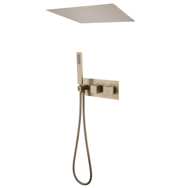 Душевая система скрытого монтажа с термостатом Abber Daheim AF8255G золото матовое фото