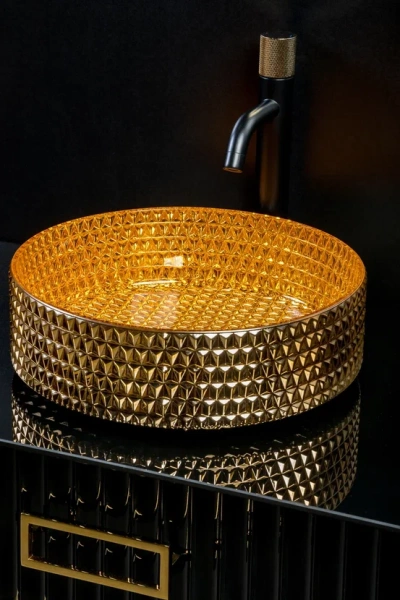 Хрустальная накладная раковина Boheme 817-G 39x39 фото