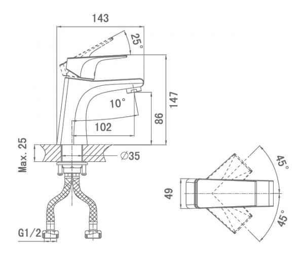 Смеситель для раковины D&K Hertz Rhein DA1292101 фото