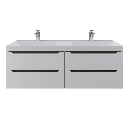 Тумба под двойную раковину Uperwood Tanos 120 2910203303 белая/графит фото