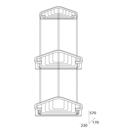 Полочка-решетка трехуровневая треугольная FBS Ryna RYN 008 фото