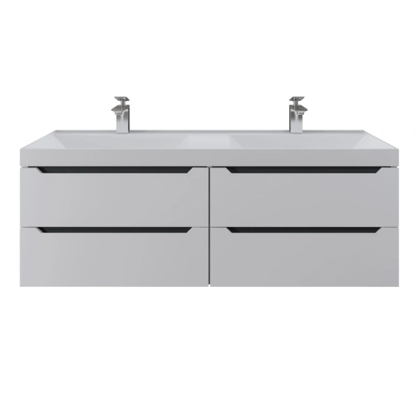 Тумба под двойную раковину Uperwood Tanos 120 2910203303 белая/графит фото