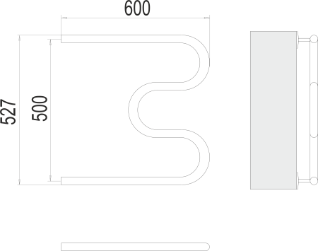 Водяной полотенцесушитель М-образный (3/4") 500х600 Terminus 4620768880506 фото