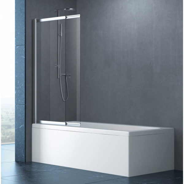 Шторка на ванну раздвижная Cezares Slider SLIDER-A-VF-11-90/145-C-Cr прозрачное стекло фото