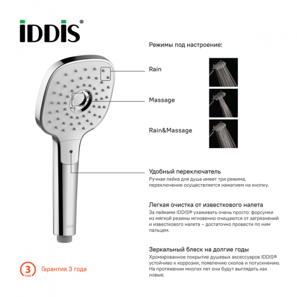 Душевая лейка Iddis Sena SEN3F00i18 фото