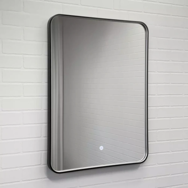 Зеркало с подсветкой LED IC-подсветка холодный свет, сенсорное Comforty Ситара-60 00-00020613 черное матовое фото