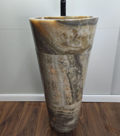 Раковина напольная из оникса Grey ON-01365 (45*45*90) фото