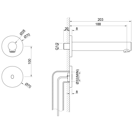 Сенсорный смеситель для раковины встроенный Timo Saona 2373/03SM Черный фото