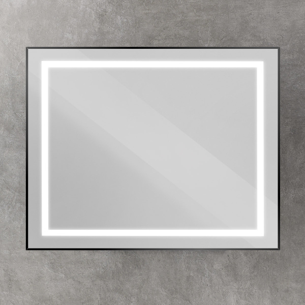 Зеркало с подсветкой и сенсорным выключателем BelBagno SPC-KRAFT-1000-800-SENS-NERO 100x80 черное фото