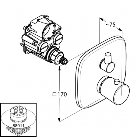 Термостат для душа встраиваемый Kludi Ambienta 538350575 фото