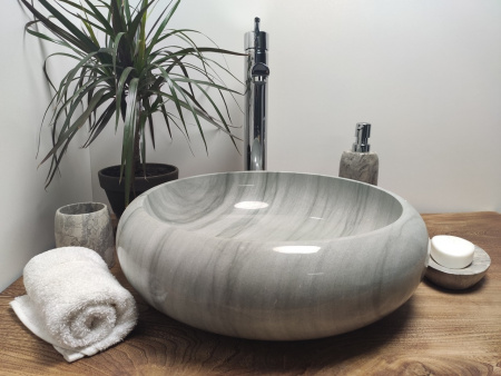 Раковина из камня андезит Indo Donut Blue Kecil Small  DA-00213 фото