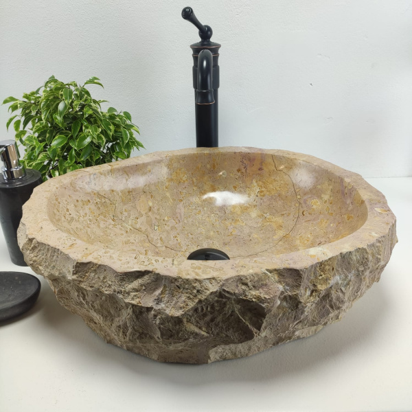 Накладная раковина из мрамора Erozy Red EM-00938 (51*41*15см) фото