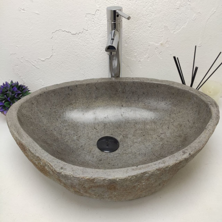 Накладная раковина из речного камня RS01182 (56*40*15) фото