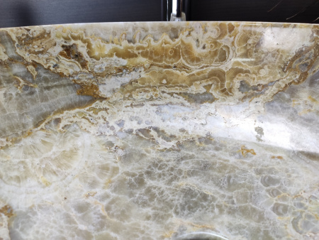 Накладная раковина из оникса Indo Donut Grey Big DO-000170 фото