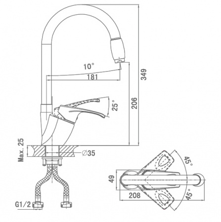 Смеситель для кухни D&K Erlangen Bayern DA1182401 фото