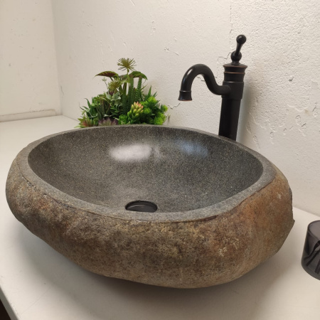 Накладная раковина из речного камня RS01234 (60*50*15) фото