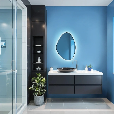 Зеркало с подсветкой AQUAme Lucas AQM9110B 60x85 черное фото