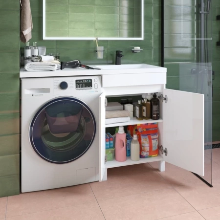 Тумба под стиральную машину с раковиной Iddis Optima Home OPH12RDi95K 120 см правая фото