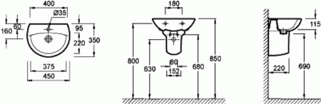 Полупьедестал для раковины Jacob Delafon Patio 19085-00 фото