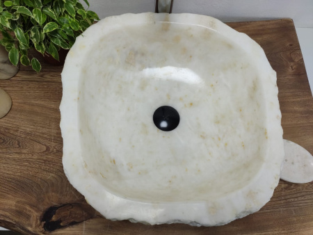 Накладная раковина из оникса Erozy White EO-01011 (45*44*15) фото