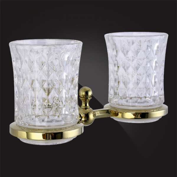Два стакана для зубных щеток Elghansa Praktic Gold PRK-422-Gold фото