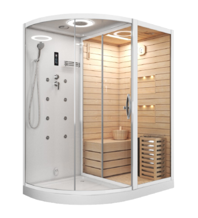 Душевая кабина с сауной Cerutti SPA Lugano White R CT8346 180x110 фото