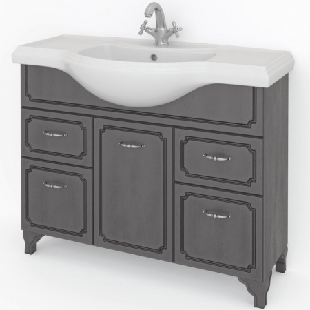 Тумба под раковину Kaksa Патина 004487 105 см серый с черным фото